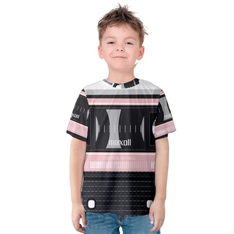 Pink Compact Cassette Kids  Cotton Tee by snowwhitegirl