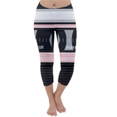 Pink Compact Cassette Capri Winter Leggings  by snowwhitegirl