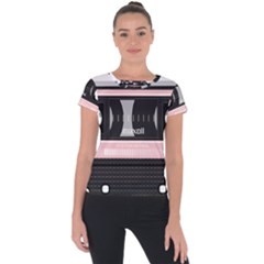 Pink Compact Cassette Short Sleeve Sports Top  by snowwhitegirl