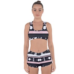 Pink Compact Cassette Racerback Boyleg Bikini Set by snowwhitegirl