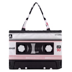 Pink Compact Cassette Zipper Medium Tote Bag by snowwhitegirl