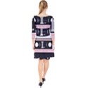 Pink Compact Cassette Quarter Sleeve Front Wrap Dress View2