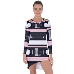 Pink Compact Cassette Asymmetric Cut-out Shift Dress by snowwhitegirl