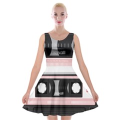 Pink Compact Cassette Velvet Skater Dress by snowwhitegirl