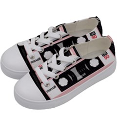 Pink Compact Cassette Kids  Low Top Canvas Sneakers by snowwhitegirl