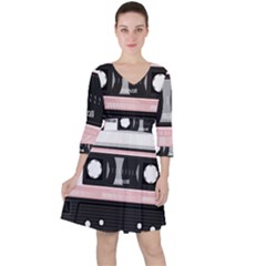 Pink Compact Cassette Ruffle Dress by snowwhitegirl