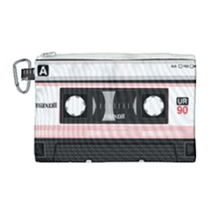 Pink Compact Cassette Canvas Cosmetic Bag (large) by snowwhitegirl