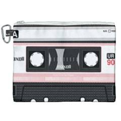 Pink Compact Cassette Canvas Cosmetic Bag (xxl) by snowwhitegirl