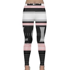 Pink Compact Cassette Lightweight Velour Classic Yoga Leggings by snowwhitegirl