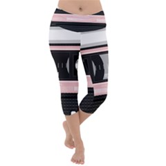 Pink Compact Cassette Lightweight Velour Capri Yoga Leggings