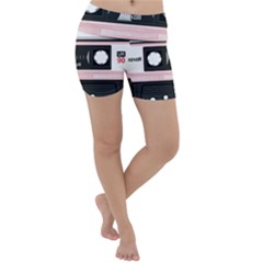 Pink Compact Cassette Lightweight Velour Yoga Shorts by snowwhitegirl