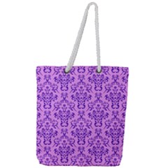 Victorian Violet Full Print Rope Handle Tote (large) by snowwhitegirl