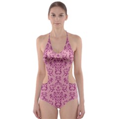 Victorian Pink Ornamental Cut-out One Piece Swimsuit by snowwhitegirl