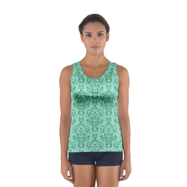 Victorian Teal Ornamental Sport Tank Top 