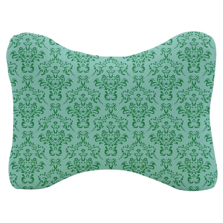 Victorian Teal Ornamental Velour Seat Head Rest Cushion