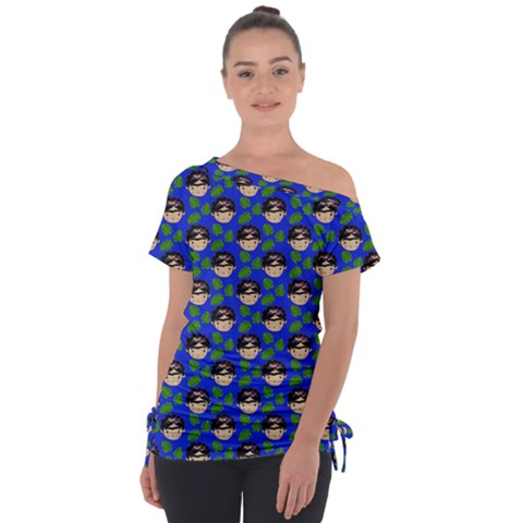 Frida Blue Tie-up Tee by snowwhitegirl