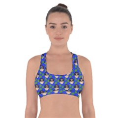 Frida Blue Cross Back Sports Bra by snowwhitegirl