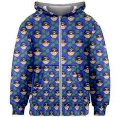 Frida Blue Kids Zipper Hoodie Without Drawstring by snowwhitegirl