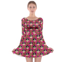 Frida Pink Long Sleeve Skater Dress by snowwhitegirl