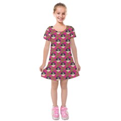 Frida Pink Kids  Short Sleeve Velvet Dress by snowwhitegirl