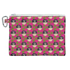 Frida Pink Canvas Cosmetic Bag (xl) by snowwhitegirl