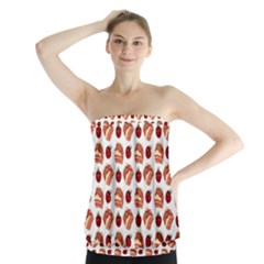 Pasta Pattern Strapless Top