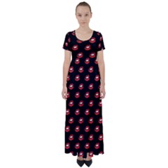 Mouthy High Waist Short Sleeve Maxi Dress