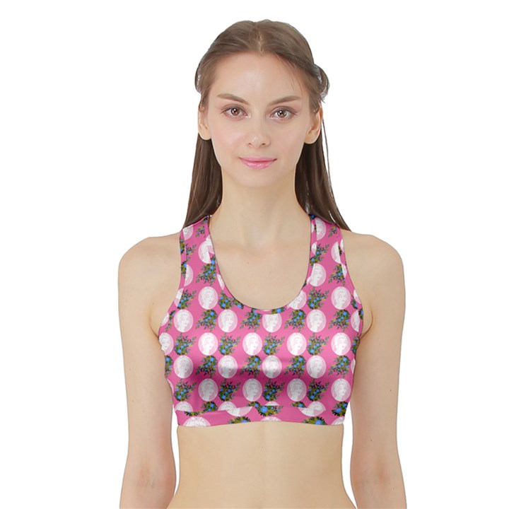 Pink Bride Sports Bra with Border