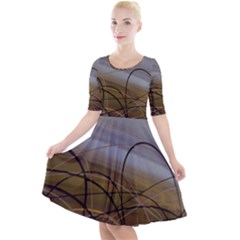 Static Quarter Sleeve A-line Dress by WILLBIRDWELL