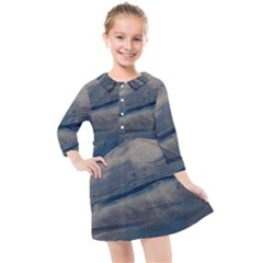 Blue Ice 2 Kids  Quarter Sleeve Shirt Dress by WILLBIRDWELL