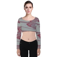 Melancholy Velvet Long Sleeve Crop Top by WILLBIRDWELL