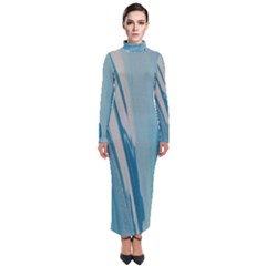 Blue Swirl Turtleneck Maxi Dress