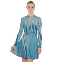 Blue Swirl Long Sleeve Panel Dress