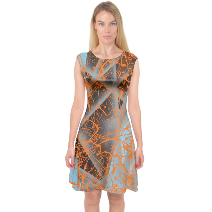 STRING THEORY Capsleeve Midi Dress