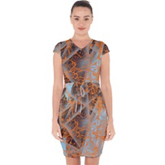 STRING THEORY Capsleeve Drawstring Dress 