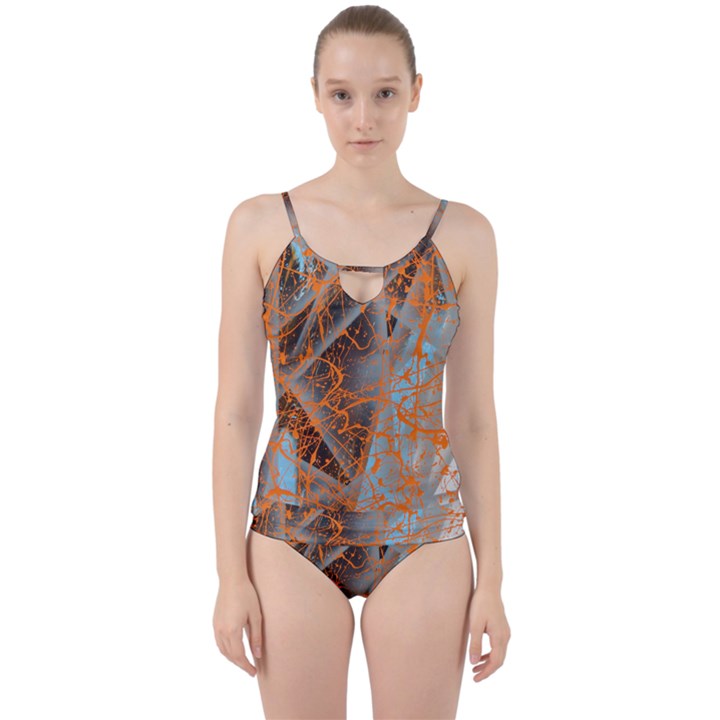 STRING THEORY Cut Out Top Tankini Set