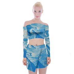 Sea Serpent Off Shoulder Top With Mini Skirt Set by WILLBIRDWELL