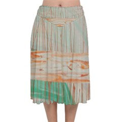 Wheat Field Velvet Flared Midi Skirt by WILLBIRDWELL