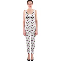 Musical Cherries Pattern One Piece Catsuit by emilyzragz