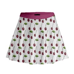 Musical Cherries Pattern Mini Flare Skirt by emilyzragz