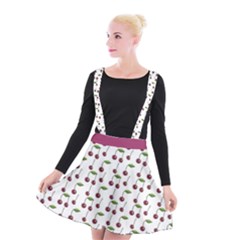 Musical Cherries Pattern Suspender Skater Skirt by emilyzragz