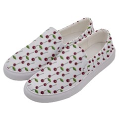 Musical Cherries Pattern Men s Canvas Slip Ons by emilyzragz