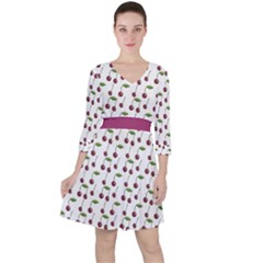 Musical Cherries Pattern Ruffle Dress by emilyzragz