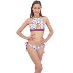 Musical Cherries Pattern Cross Front Halter Bikini Set by emilyzragz