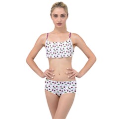 Musical Cherries Pattern Layered Top Bikini Set by emilyzragz