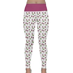 Musical Cherries Pattern Lightweight Velour Classic Yoga Leggings