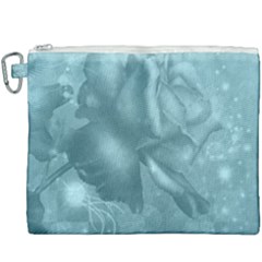 Wonderful Blue Soft Roses Canvas Cosmetic Bag (xxxl) by FantasyWorld7