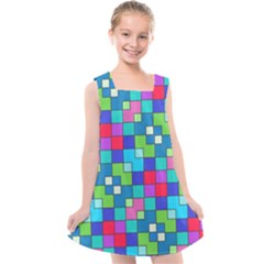 Retro Squares                                          Kids  Cross Back Dress