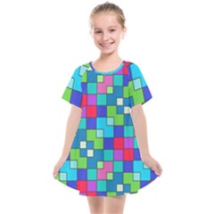 Retro Squares                                          Kids  Smock Dress