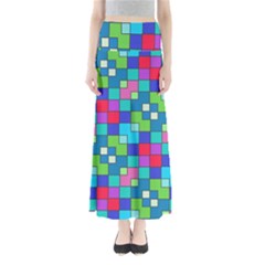 Retro Squares                                        Women s Maxi Skirt by LalyLauraFLM